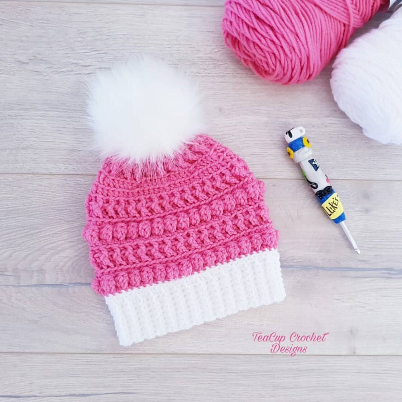 Crochet Pattern, Dreamy Bobble Beanie PATTERN, Ltkcuties, Crochet Messy Bun Hat, Crochet Bobble Beanie, Crochet Beanie, Crochet Hat Pattern,