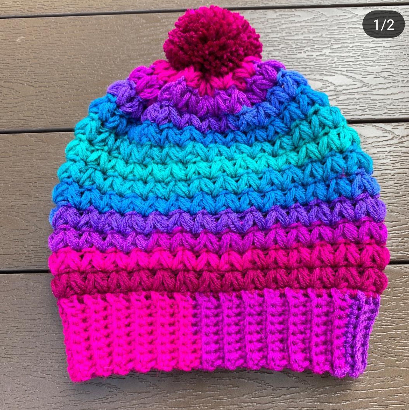 Crochet Pattern, Crochet Meadow Beanie PATTERN Only, Ltkcuties, Beanie, Crochet Ombre Beanie, Ombre Beanie, Crochet Hat, DIGITAL DOWNLOAD