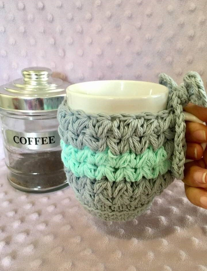 Crochet Pattern, Crochet Meadow Mug Hug Cozy PATTERN Only, Crochet Mug Cozy, Crochet Coffee Coaster, Ltkcuties, Crochet, DIGITAL DOWNLOAD