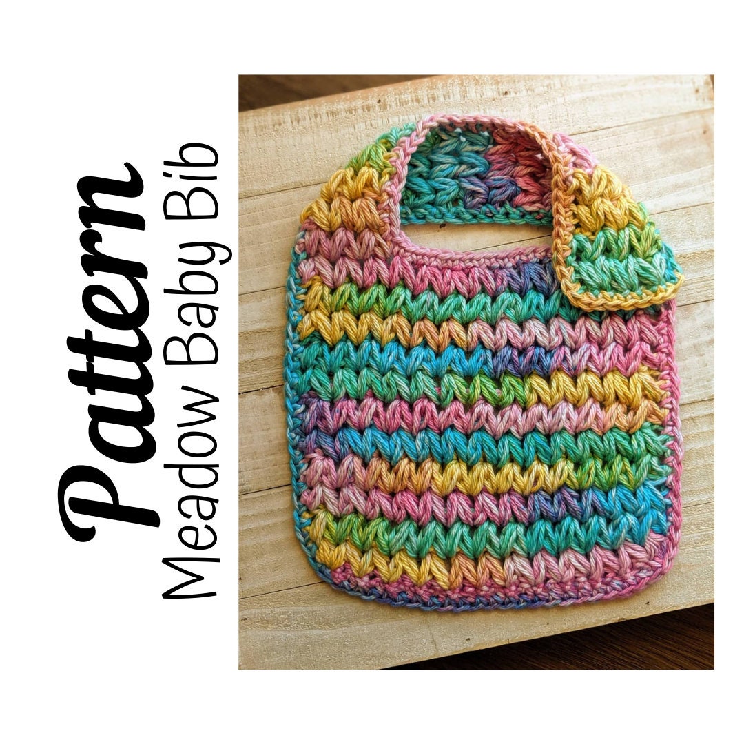 Crochet Pattern, Crochet Meadow Baby Bib PATTERN Only, Crochet Baby Bib, Crochet Meadow Collection, Ltkcuties, Crochet, DIGITAL DOWNLOAD