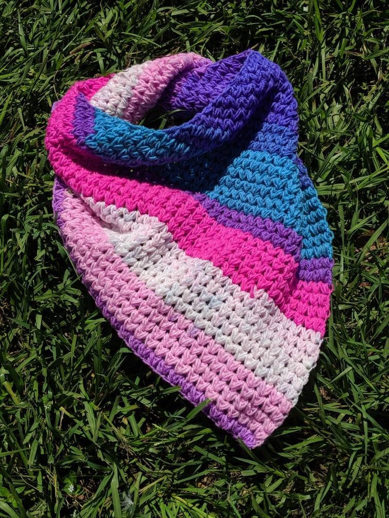 Crochet Pattern, Meadow Asymmetric Triangle Scarf PATTERN Only, Crochet Scarf, Crochet Triangle Scarf, Crochet, Ltkcuties, DIGITAL DOWNLOAD