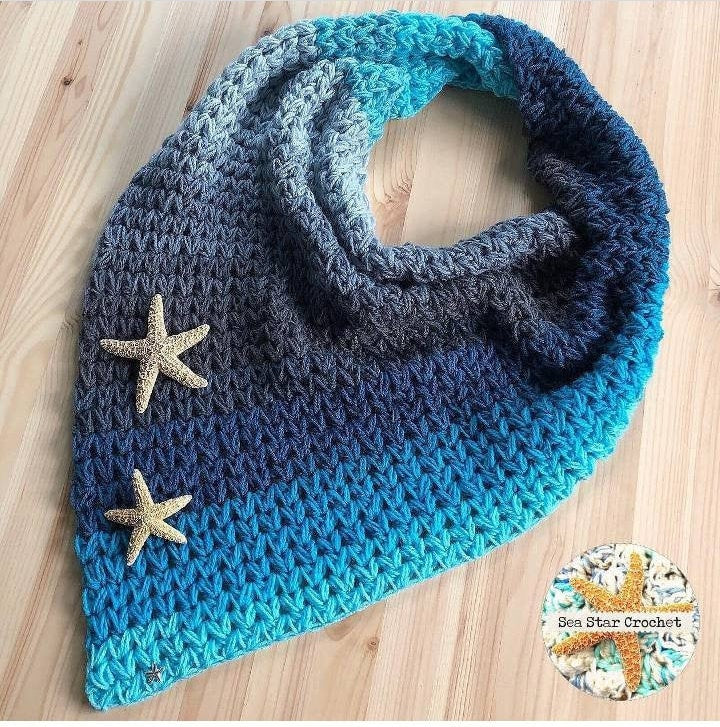 Crochet Pattern, Meadow Asymmetric Triangle Scarf PATTERN Only, Crochet Scarf, Crochet Triangle Scarf, Crochet, Ltkcuties, DIGITAL DOWNLOAD
