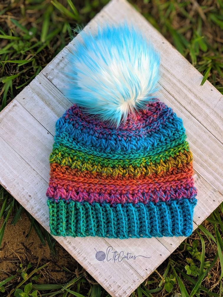 Crochet Pattern, The Sage Beanie PATTERN Only, Crochet Beanie, Crochet Beanie Hat, Crochet Messy Bun Hat, Crochet Bun Hat, DIGITAL DOWNLOAD