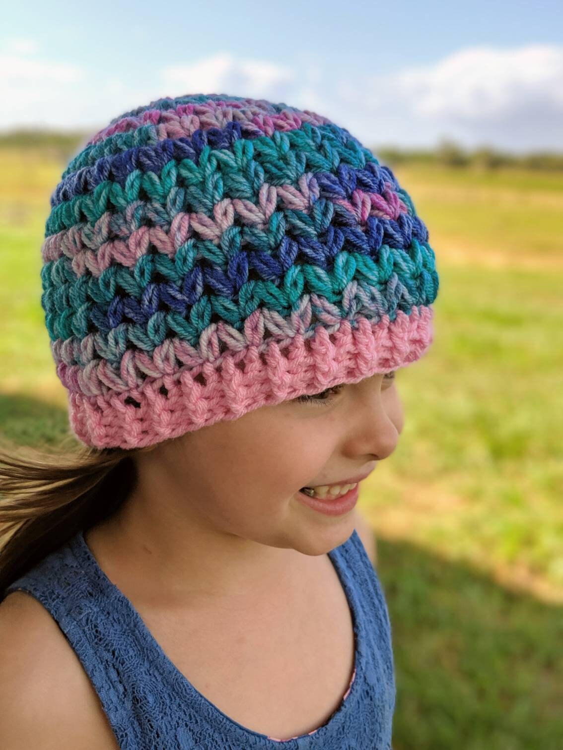 Crochet Pattern, Crochet Top Down Meadow Beanie PATTERN Only, Crochet Meadow Hat, Crochet Hat, Crochet Beanie, DIGITAL DOWNLOAD, Ltkcuties