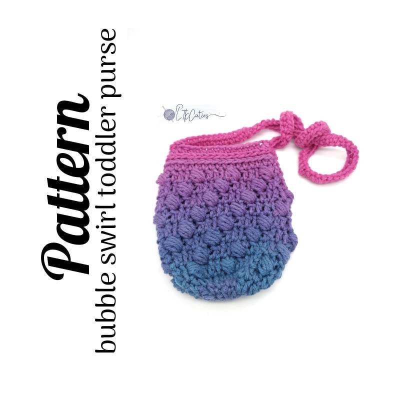 Crochet Pattern, Crochet Bubble Swirl Toddler Purse PATTERN, Crochet Purse, Crochet Bag, Crochet Toddler Purse, Ltkcuties, DIGITAL DOWNLOAD