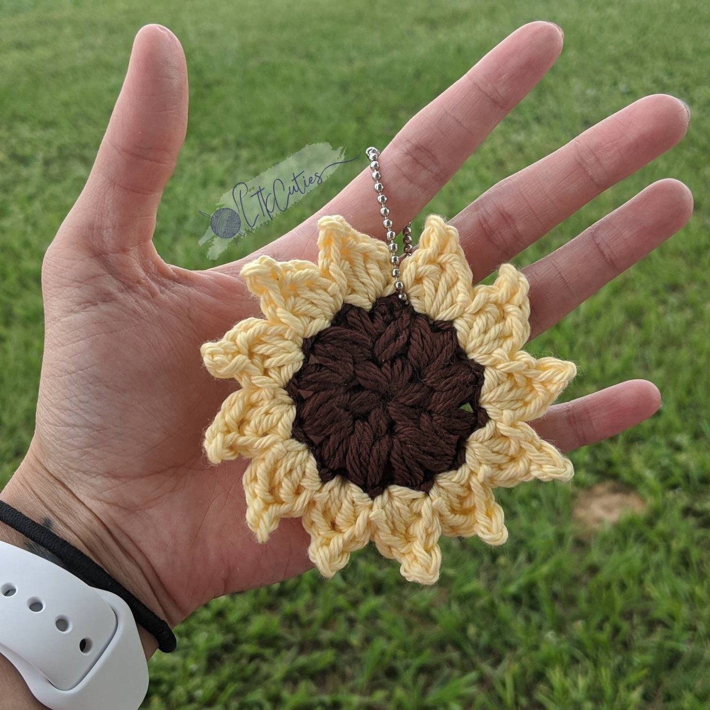 Crochet Pattern, Crochet Sunflower, Crochet Meadow Sunflower Applique, Crochet Applique Pattern, Sunflower, Ltkcuties, DIGITAL PATTERN ONLY