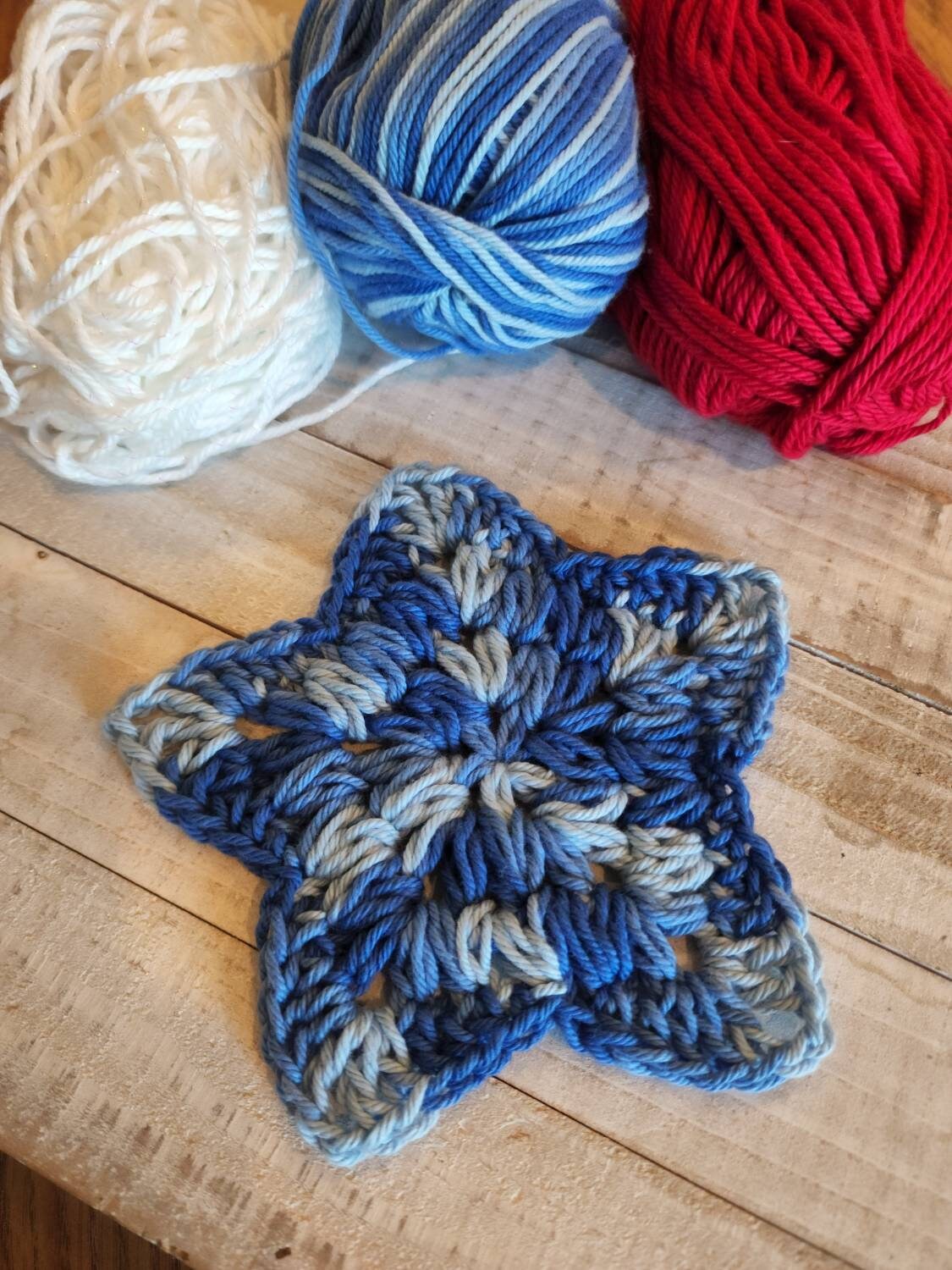 Crochet Pattern, Crochet Meadow Star Coaster, Crochet Star Coaster, Crochet Coaster, Crochet July 4th, Star, Ltkcuties, DIGITAL DOWNLOAD