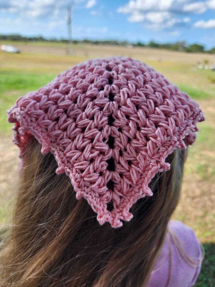 Crochet Pattern, Crochet Meadow Bandana, Crochet Kerchief, Crochet Headwrap, Crochet, Ltkcuties, DIGITAL DOWNLOAD ONLY