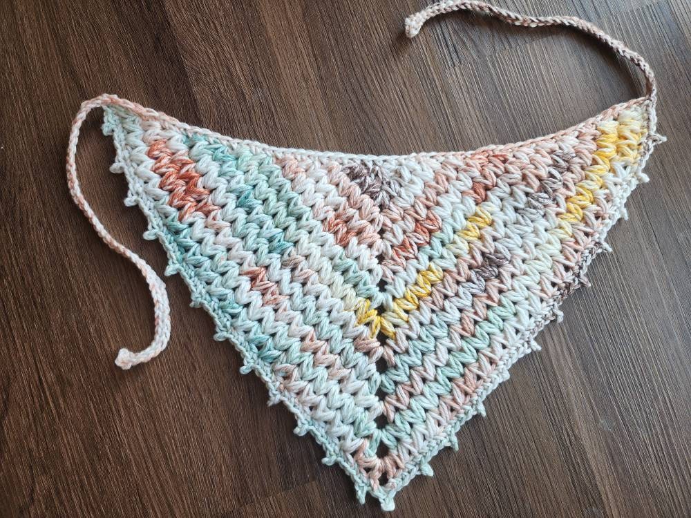 Crochet Pattern, Crochet Meadow Bandana, Crochet Kerchief, Crochet Headwrap, Crochet, Ltkcuties, DIGITAL DOWNLOAD ONLY