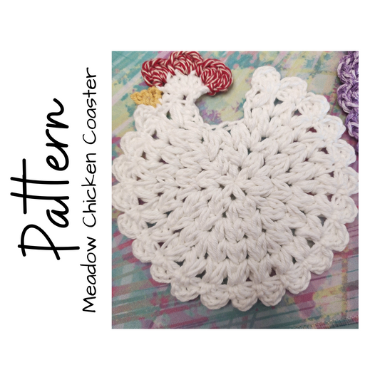 Crochet Pattern, Crochet Meadow Chicken Coaster, Crochet Coaster, Crochet Chicken Pattern, Crochet Chicken Coaster, Ltkcuties