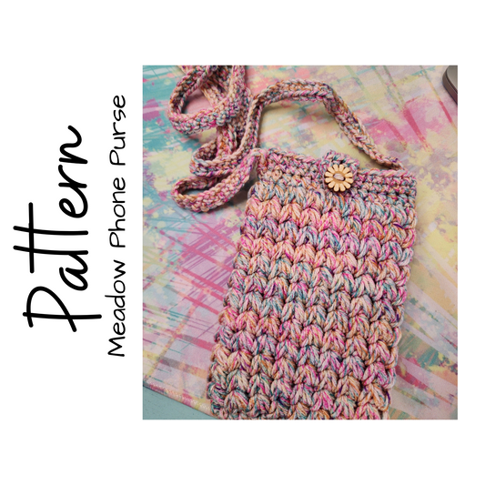 Crochet Pattern, Crochet Meadow Phone Purse, Crochet Bag, Crochet Phone Bag, Crochet Market Pattern, Ltkcuties