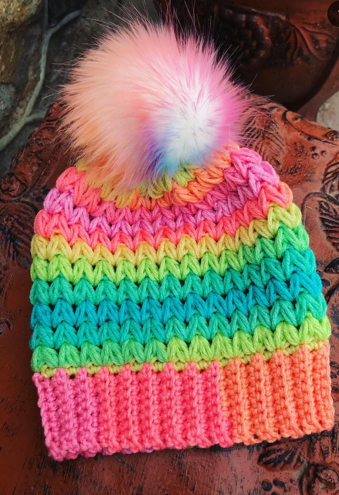 Crochet Pattern, Crochet Meadow Beanie PATTERN Only, Ltkcuties, Beanie, Crochet Ombre Beanie, Ombre Beanie, Crochet Hat,  DIGITAL DOWNLOAD
