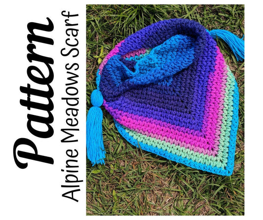 Crochet Pattern, Crochet Alpine Meadows Triangle Scarf PATTERN, Crochet Triangle Scarf, Crochet, Crochet Scarf Pattern, DIGITAL DOWNLOAD