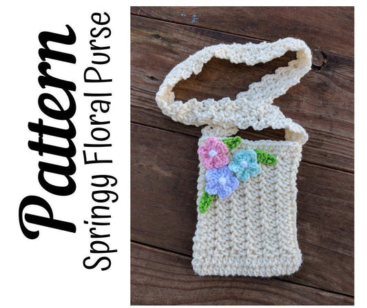 Crochet Pattern, Springy Floral Toddler Purse PATTERN Only, Ltkcuties, Crochet Floral Purse, Crochet Purse, DIGITAL DOWNLOAD, Crochet Bag