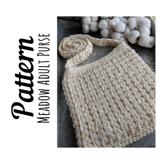 Crochet Pattern, Crochet Meadow Adult Purse PATTERN Only, Crochet Purse, Crochet Bag, Crochet Purse Pattern, Ltkcuties, DIGITAL DOWNLOAD