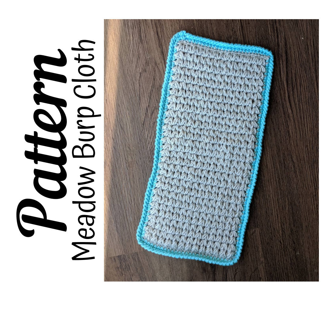 Crochet Pattern, Crochet Meadow Burp Cloth PATTERN Only, Crochet Burp Cloth, Crochet Baby, Ltkcuties, Crochet, DIGITAL DOWNLOAD