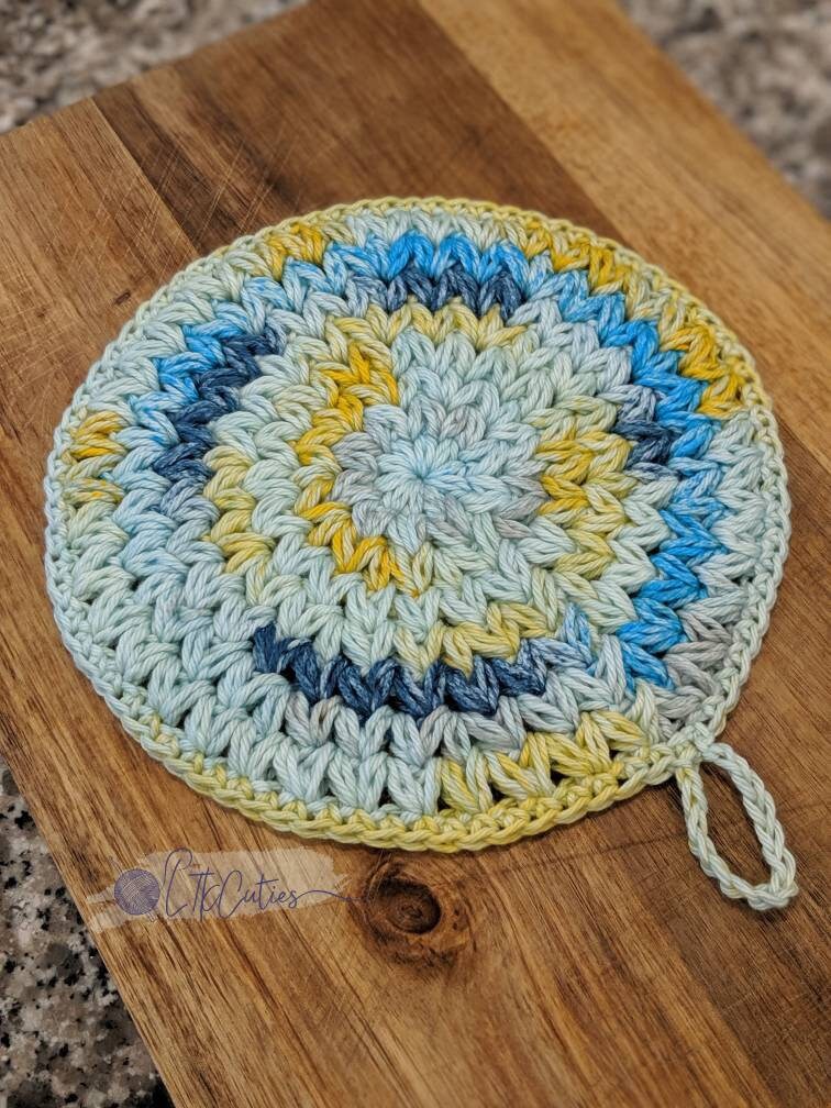 Crochet Pattern, Crochet Meadow Trivet PATTERN Only, Crochet Trivet, Crochet Hot Pad, Crochet Cotton, Ltkcuties, Crochet, DIGITAL DOWNLOAD