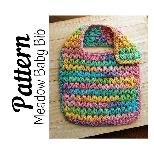 Crochet Pattern, Crochet Meadow Baby Bib PATTERN Only, Crochet Baby Bib, Crochet Meadow Collection, Ltkcuties, Crochet, DIGITAL DOWNLOAD