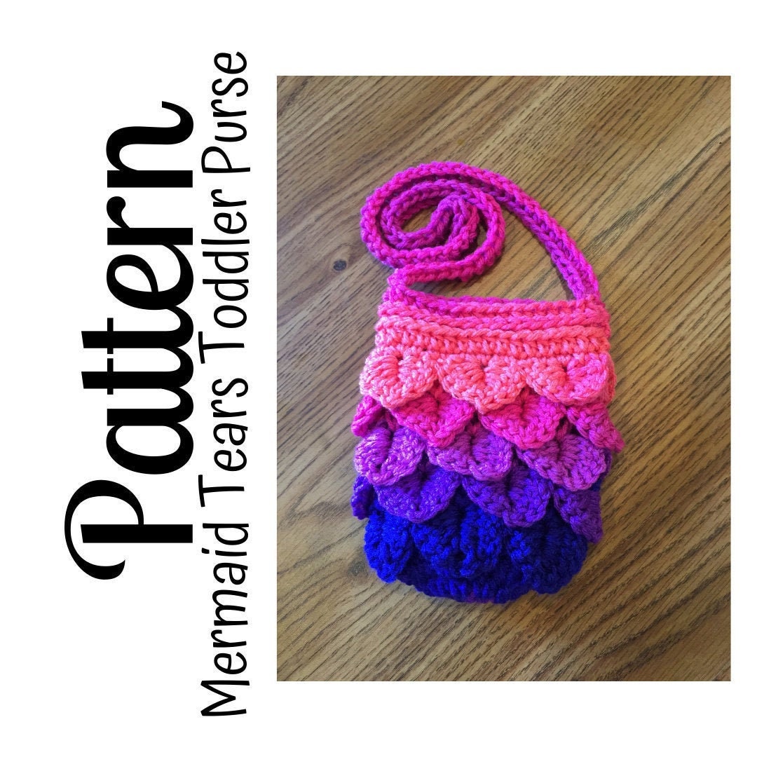 Crochet Pattern, Crochet Mermaid Tears Toddler Purse PATTERN, Crochet Mermaid Purse, Crochet Bag, Crochet Purse, DIGITAL DOWNLOAD, Ltkcuties