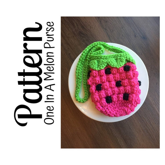 Crochet Pattern, Crochet One In A Melon Toddler Purse PATTERN, Crochet Watermelon Purse, Crochet Bag,Crochet Toddler Purse, DIGITAL DOWNLOAD