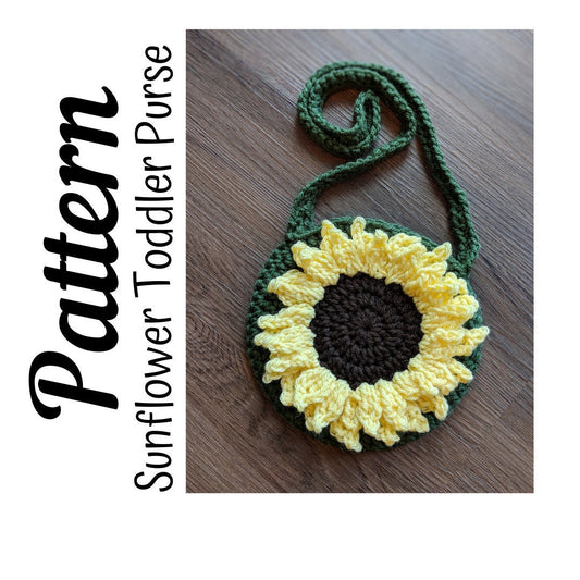 Crochet Pattern, Sunflower Toddler Purse PATTERN, Crochet Sunflower Purse, Crochet Toddler Purse, Crochet Purse, DIGITAL DOWNLOAD, Ltkcuties