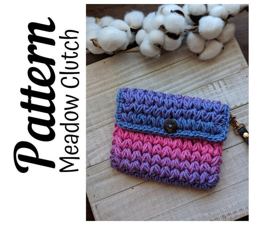 Crochet Pattern, Crochet Meadow Clutch PATTERN Only, Crochet Clutch, Crochet Bag, Crochet Purse, Ltkcuties, Crochet, DIGITAL DOWNLOAD