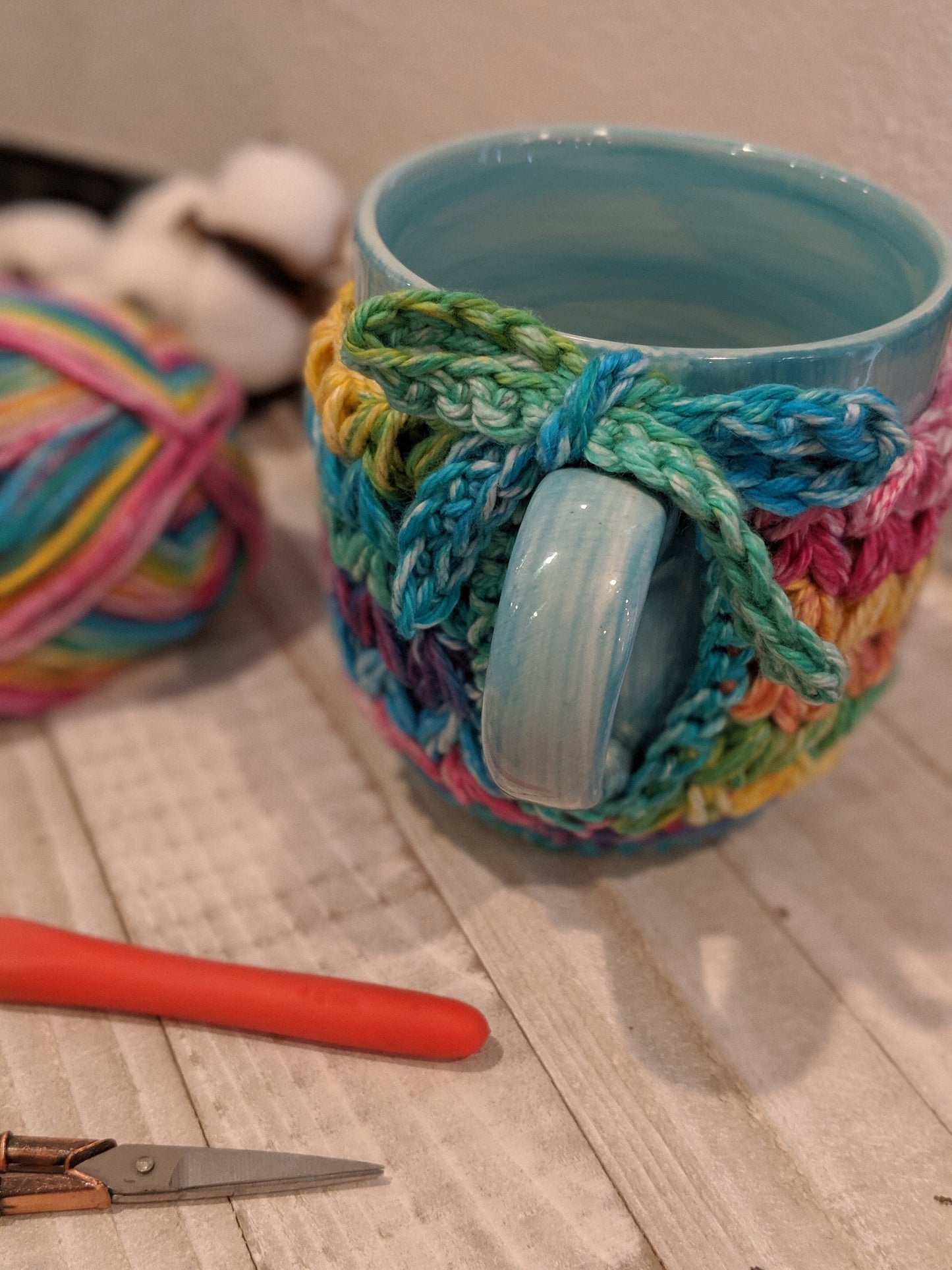 Crochet Pattern, Crochet Meadow Mug Hug Cozy PATTERN Only, Crochet Mug Cozy, Crochet Coffee Coaster, Ltkcuties, Crochet, DIGITAL DOWNLOAD
