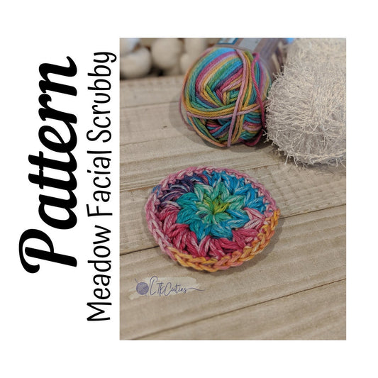 Crochet Pattern, Crochet Meadow Facial Scrubby PATTERN Only, Crochet Facial Scrubby, Crochet Scrub, Scrubby, Ltkcuties, DIGITAL DOWNLOAD