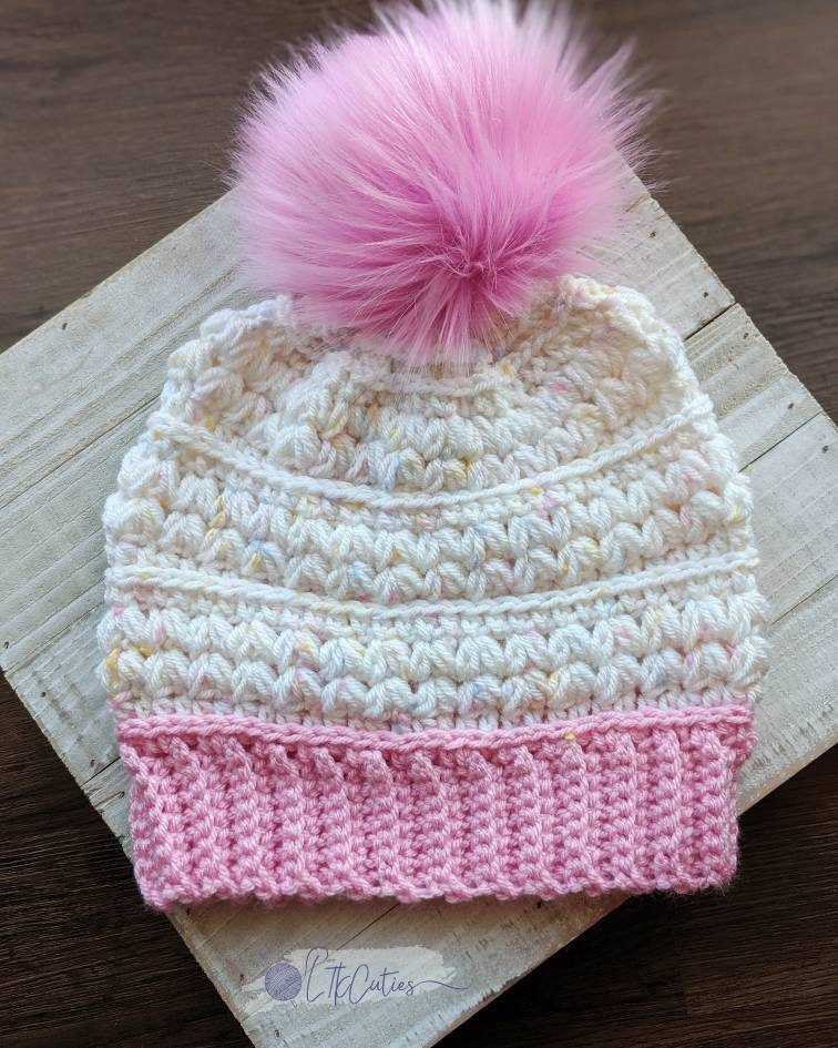 Crochet Pattern, The Lydia Beanie PATTERN Only, Crochet Beanie, Crochet Lydia Hat, Ltkcuties, Crochet Hat, Crochet Ombre, DIGITAL DOWNLOAD