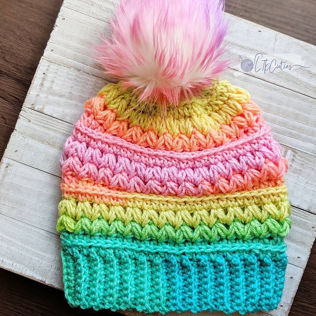 Crochet Pattern, The Lydia Beanie PATTERN Only, Crochet Beanie, Crochet Lydia Hat, Ltkcuties, Crochet Hat, Crochet Ombre, DIGITAL DOWNLOAD