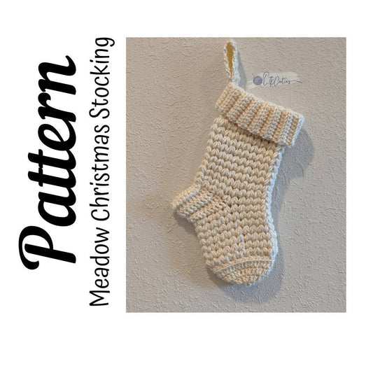 Crochet Pattern, Crochet Meadow Christmas Stocking PATTERN, Crochet Christmas, Crochet Stocking, Ltkcuties, Crochet, DIGITAL DOWNLOAD