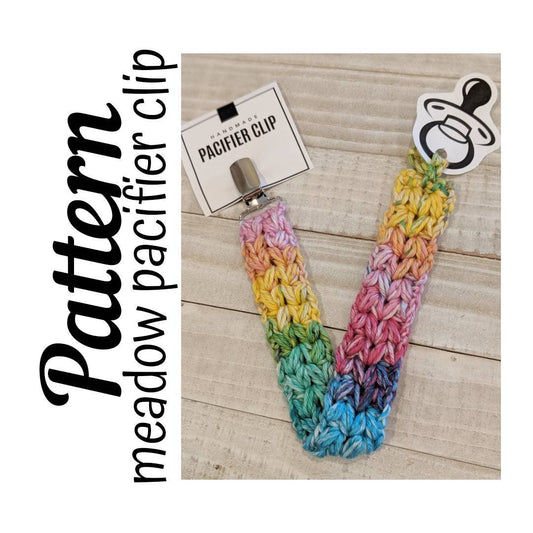 Crochet Pattern, Crochet Meadow Pacifier Clip PATTERN Only, Crochet Pacifier Clip, Crochet Cotton, Ltkcuties, Crochet, DIGITAL DOWNLOAD