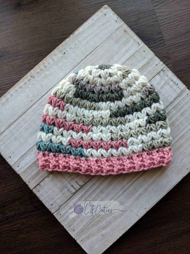 Crochet Pattern, Crochet Top Down Meadow Beanie PATTERN Only, Crochet Meadow Hat, Crochet Hat, Crochet Beanie, DIGITAL DOWNLOAD, Ltkcuties