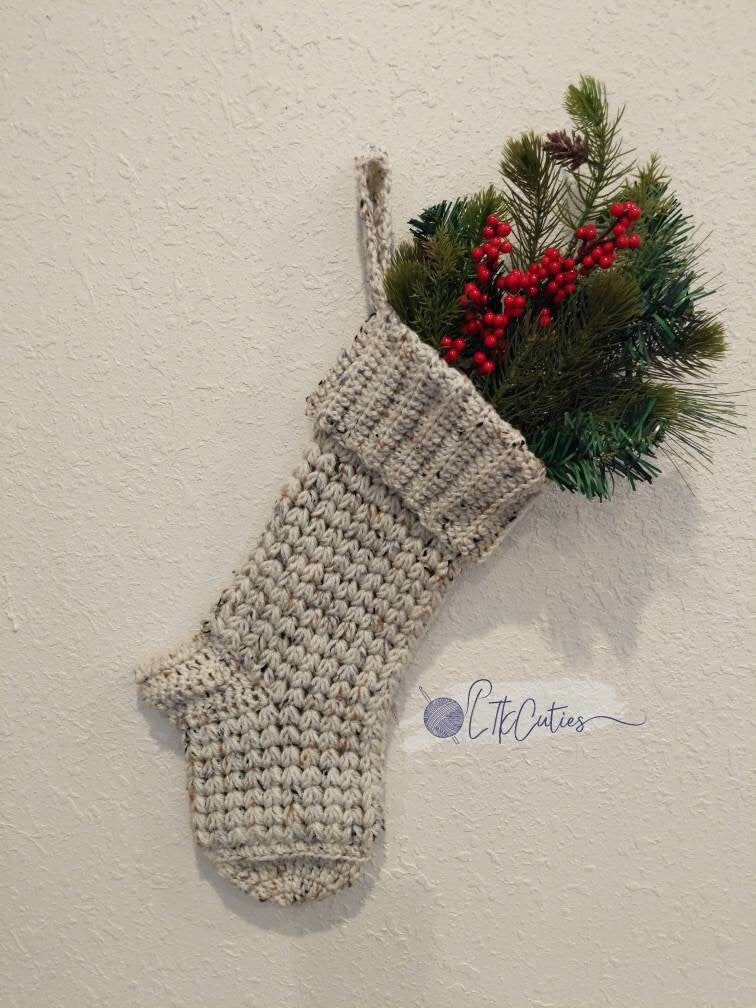 Crochet Pattern, Crochet Meadow Christmas Stocking PATTERN, Crochet Christmas, Crochet Stocking, Ltkcuties, Crochet, DIGITAL DOWNLOAD