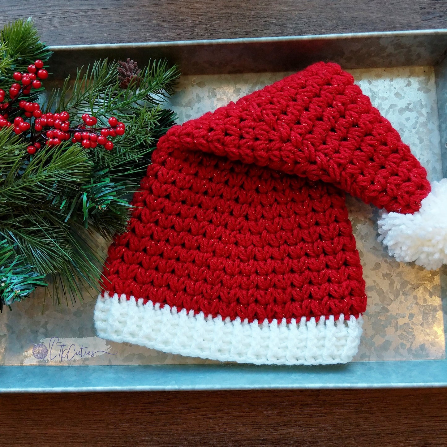 Crochet Pattern, Crochet Meadow Santa Hat PATTERN, Crochet Christmas, Crochet Hat, Ltkcuties, Santa Hat Pattern, Crochet, DIGITAL DOWNLOAD