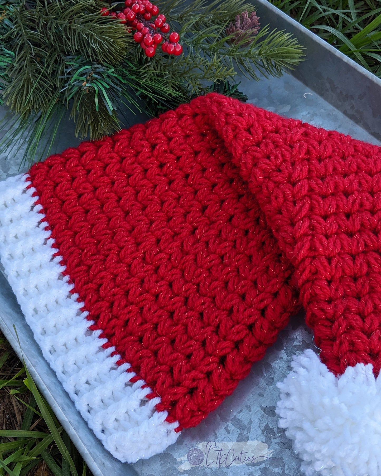 Crochet Pattern, Crochet Meadow Santa Hat PATTERN, Crochet Christmas, Crochet Hat, Ltkcuties, Santa Hat Pattern, Crochet, DIGITAL DOWNLOAD