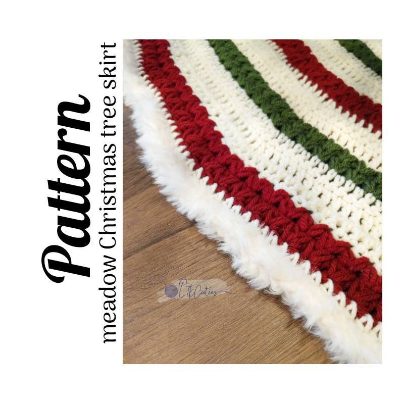 Crochet Pattern, Crochet Meadow Christmas Tree Skirt PATTERN, Crochet Christmas, Crochet Tree Skirt, Ltkcuties, Crochet, DIGITAL DOWNLOAD