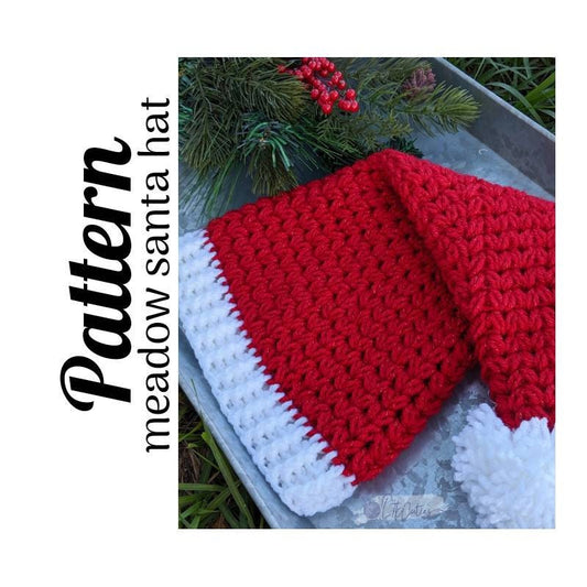 Crochet Pattern, Crochet Meadow Santa Hat PATTERN, Crochet Christmas, Crochet Hat, Ltkcuties, Santa Hat Pattern, Crochet, DIGITAL DOWNLOAD