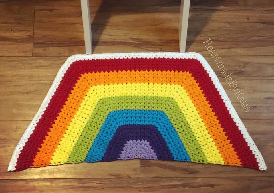 Crochet Pattern, Crochet Meadow Half Moon Rug, Crochet Rug, Rug Pattern, Handmade Rug, Ltkcuties, DIGITAL DOWNLOAD