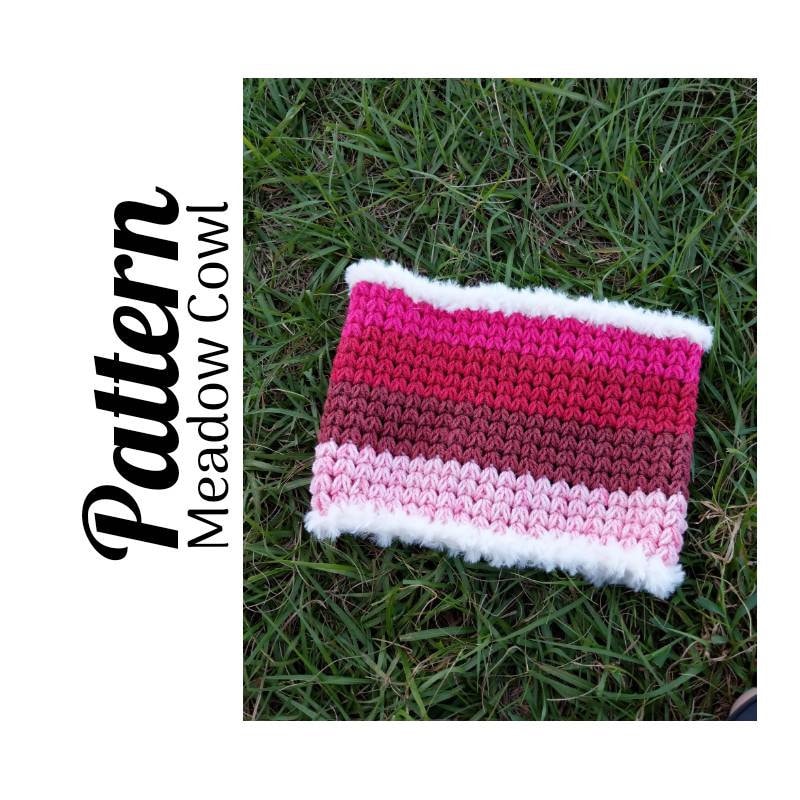 Crochet Pattern, Crochet Meadow Cowl, Crochet Cowl, Ltkcuties, Crochet, One Skein, DIGITAL DOWNLOAD, Winter Cowl, Neckwarmer Pattern