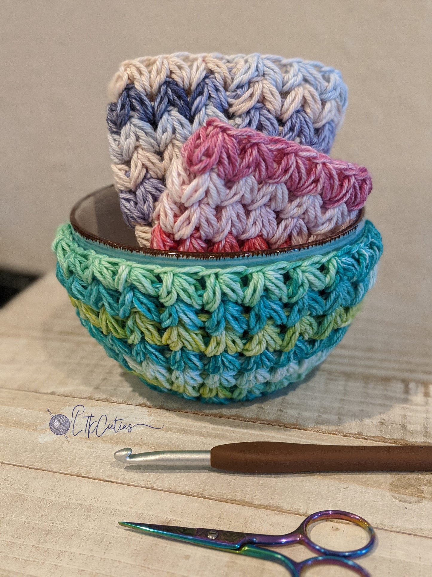 Crochet Pattern, Crochet Meadow Bowl Cozy, Crochet Bowl Holder, Crochet Food Holder, Ltkcuties, DIGITAL DOWNLOAD, Crochet Cotton Yarn
