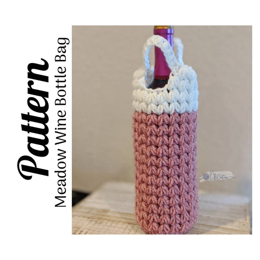 Crochet Pattern, Crochet Meadow Wine Bottle Holder, Crochet Wine Bag, Ltkcuties, Crochet Cotton Yarn, Crochet Gift Bag, DIGITAL DOWNLOAD