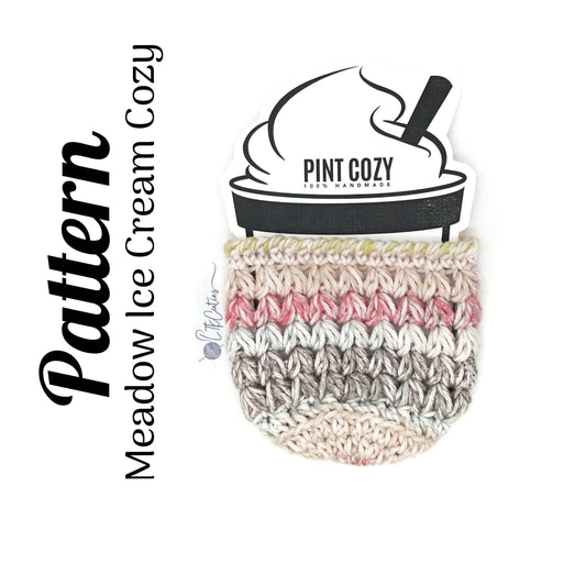 Crochet Pattern, Crochet Meadow Ice Cream Cozy, Ltkcuties, Crochet Pint Cozy, Pint Cozy, Cotton Yarn, DIGITAL DOWNLOAD ONLY