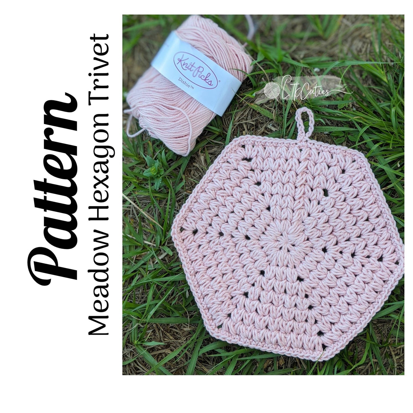 Crochet Pattern, Crochet Meadow Hexagon Trivet, Crochet Potholder, Crochet Trivet, Crochet Home Decor, Crochet Mothers Day Gift, LTKCUTIES