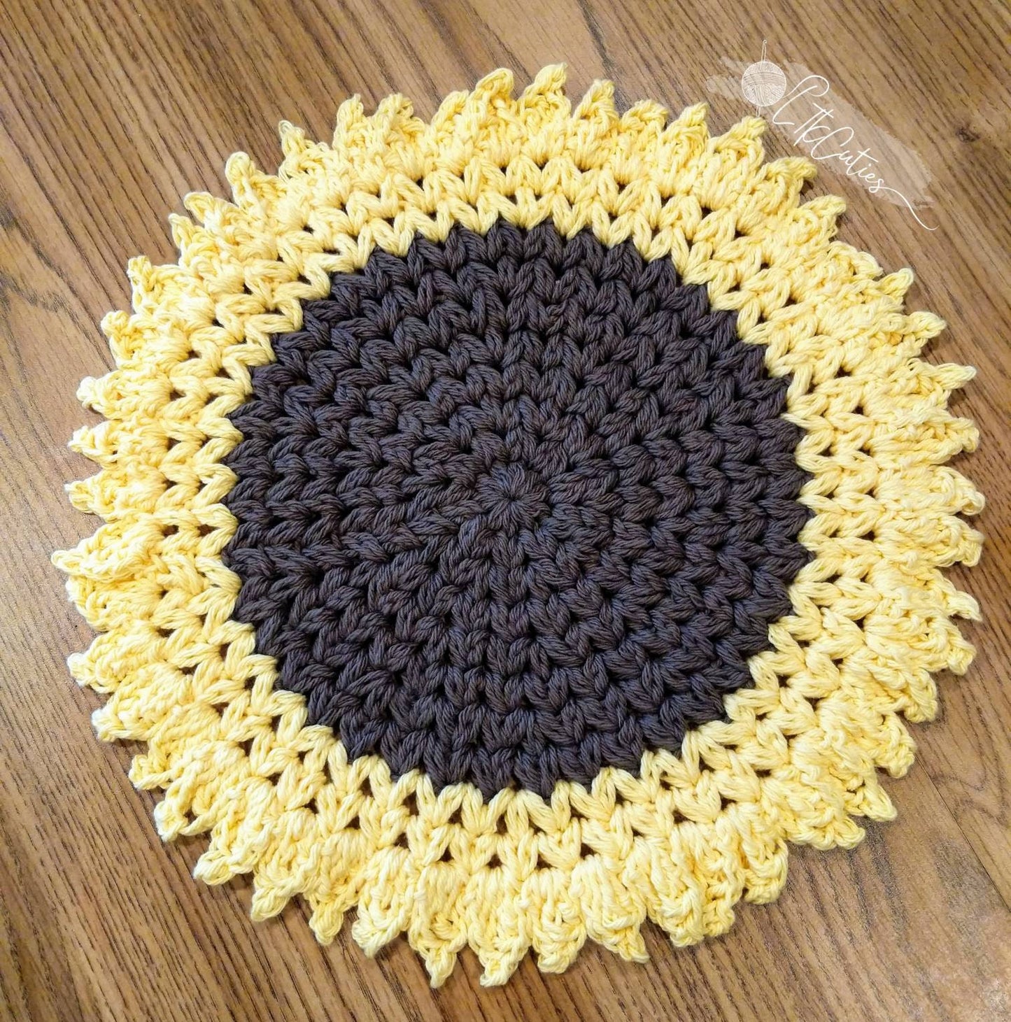 Crochet Pattern, Crochet Meadow Sunflower Placemat, Crochet Sunflower, Crochet Placemat, Home Decor, Ltkcuties, DIGITAL DOWNLOAD ONLY