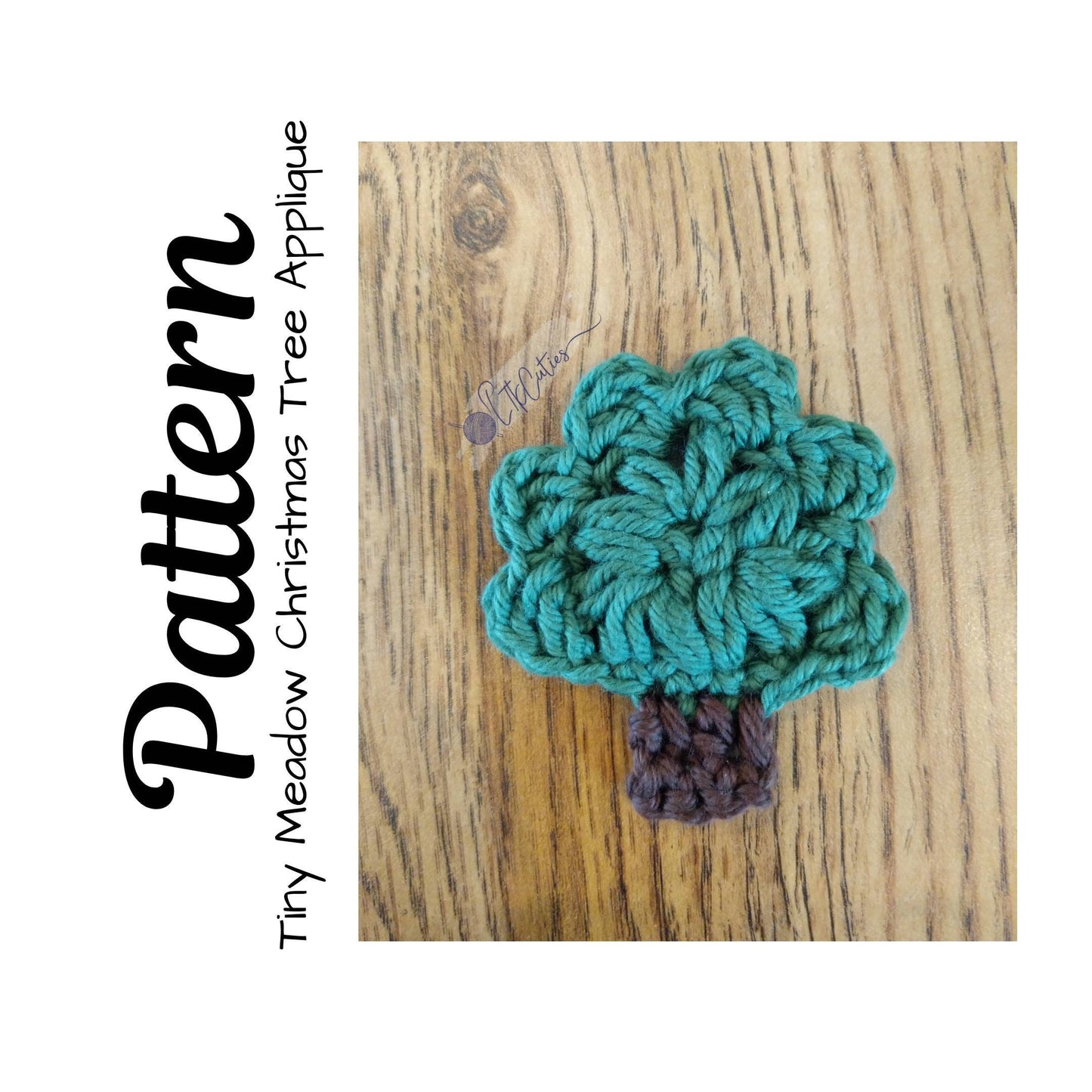 Crochet Pattern, Crochet Tiny Meadow Christmas Tree Applique, Christmas Applique, Ltkcuties, Crochet tree, Christmas Tree, DIGITAL DOWNLOAD