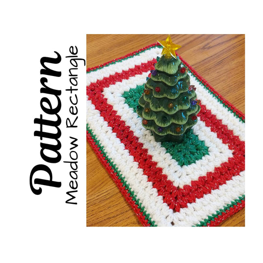 Crochet Pattern, Christmas Rectangle, Meadow Rectangle Crochet Pattern, Ltkcuties, Crochet Rectangle, DIGITAL DOWNLOAD ONLY