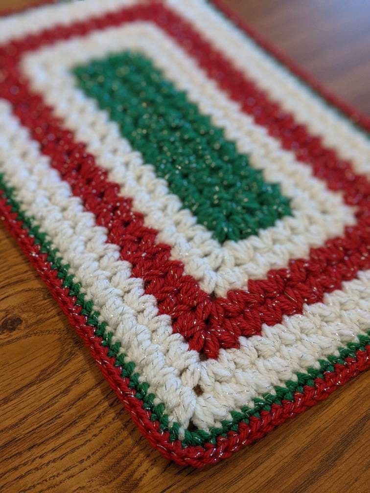 Crochet Pattern, Christmas Rectangle, Meadow Rectangle Crochet Pattern, Ltkcuties, Crochet Rectangle, DIGITAL DOWNLOAD ONLY