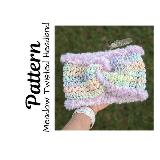 Crochet Pattern, Crochet Meadow Twisted Headband, Crochet Headband, Crochet Earwarmer, Ltkcuties, Digital DOWNLOAD ONLY,