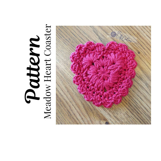 Crochet Pattern, Crochet Meadow Heart Coaster, Valentines Day, Crochet Heart, Ltkcuties, Crochet Vday, Crochet Coaster, DIGITAL DOWNLOAD PDF